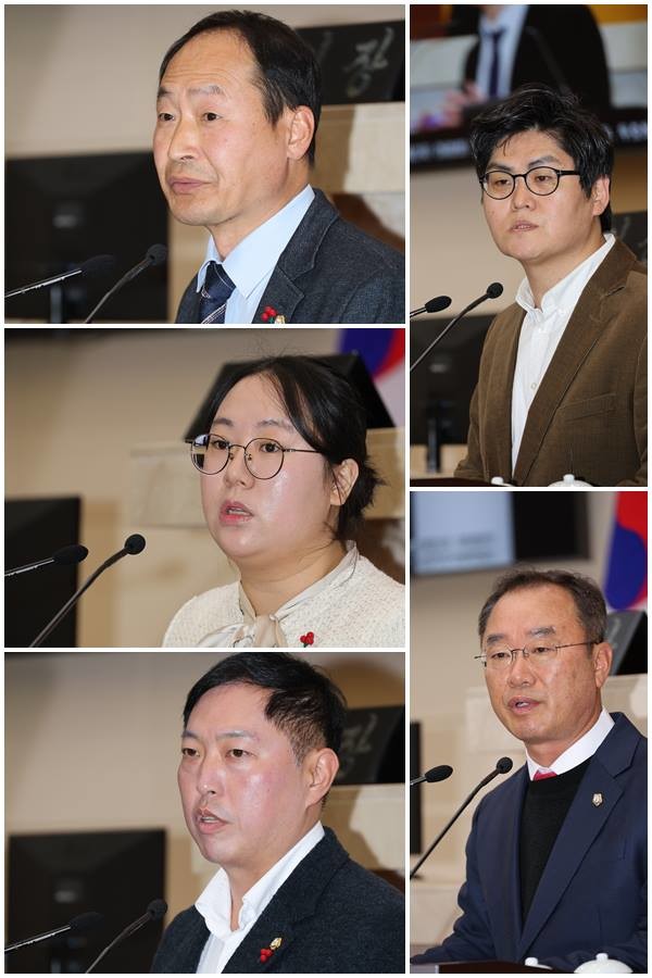 본회의 5분 자유발언하는 시의원들/포항시의회