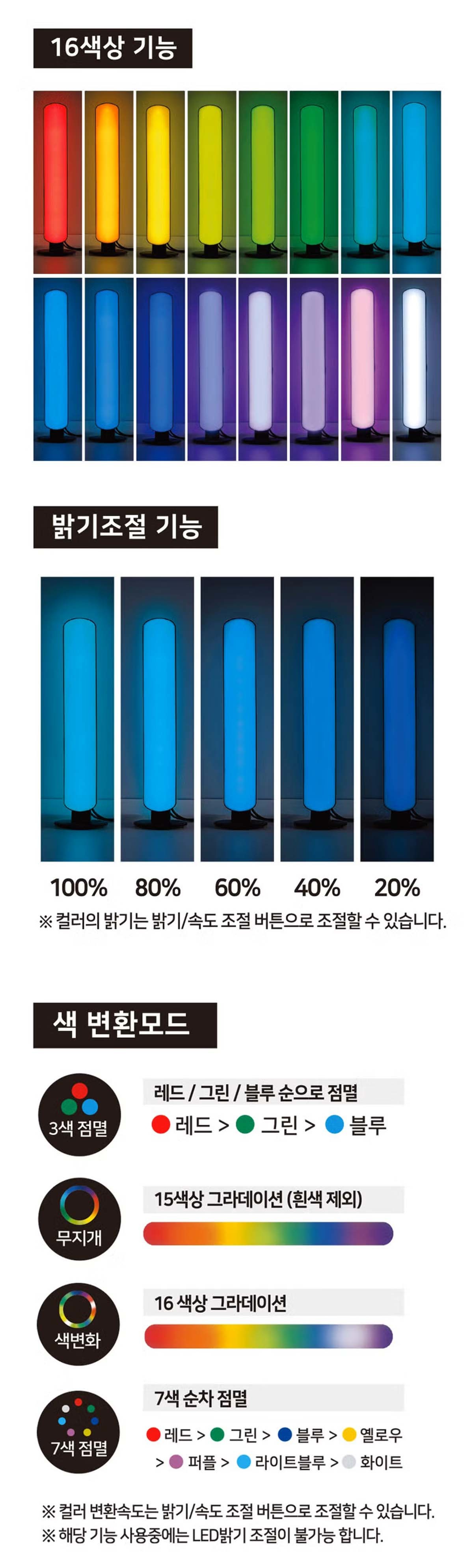 '스탠드 무드랑리트 리모컨 타입' 제품의 성능. / 다이소