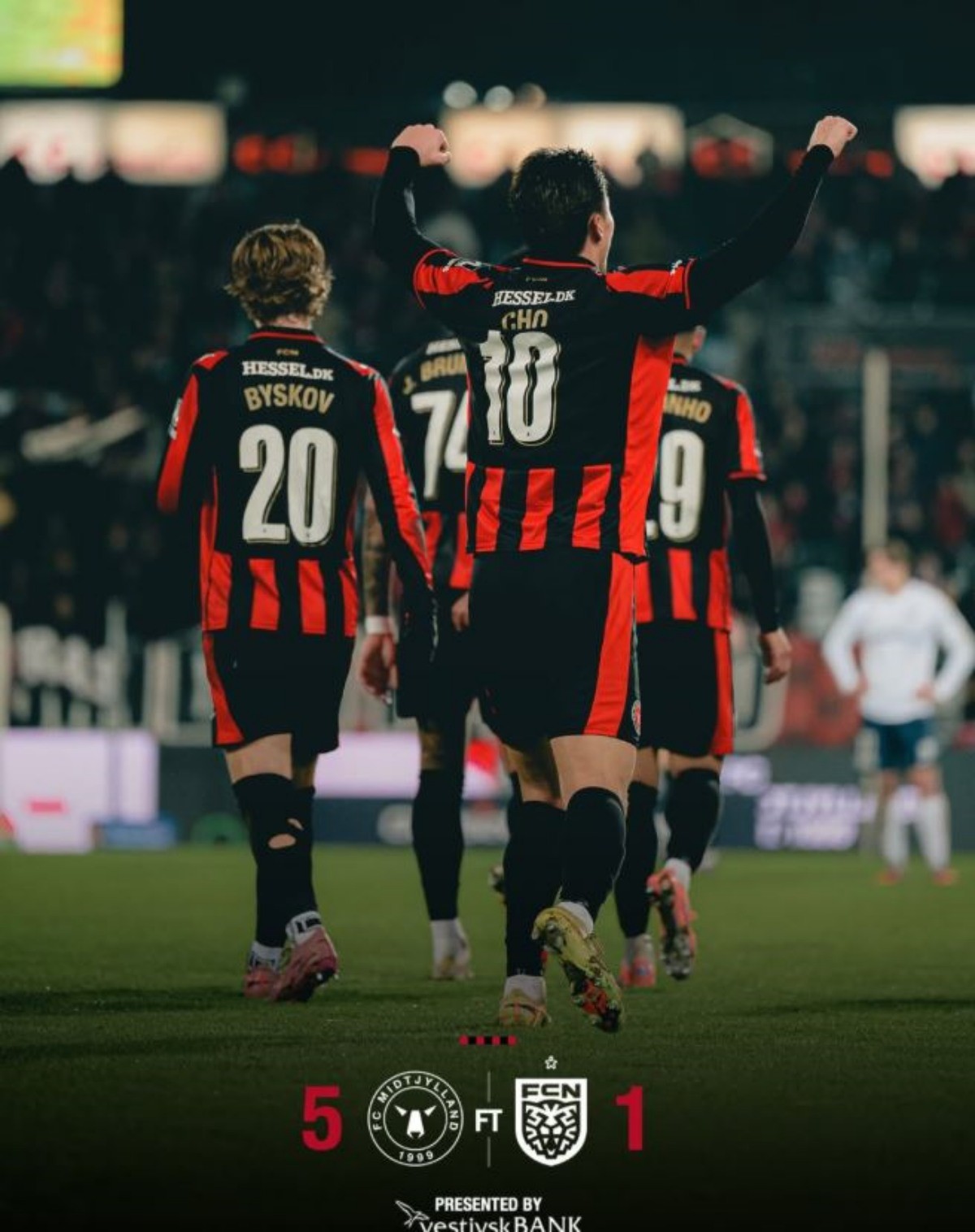 미트윌란이 노르셸란을 상대로 5-1 완승을 거뒀다. / 미트윌란 인스타그램