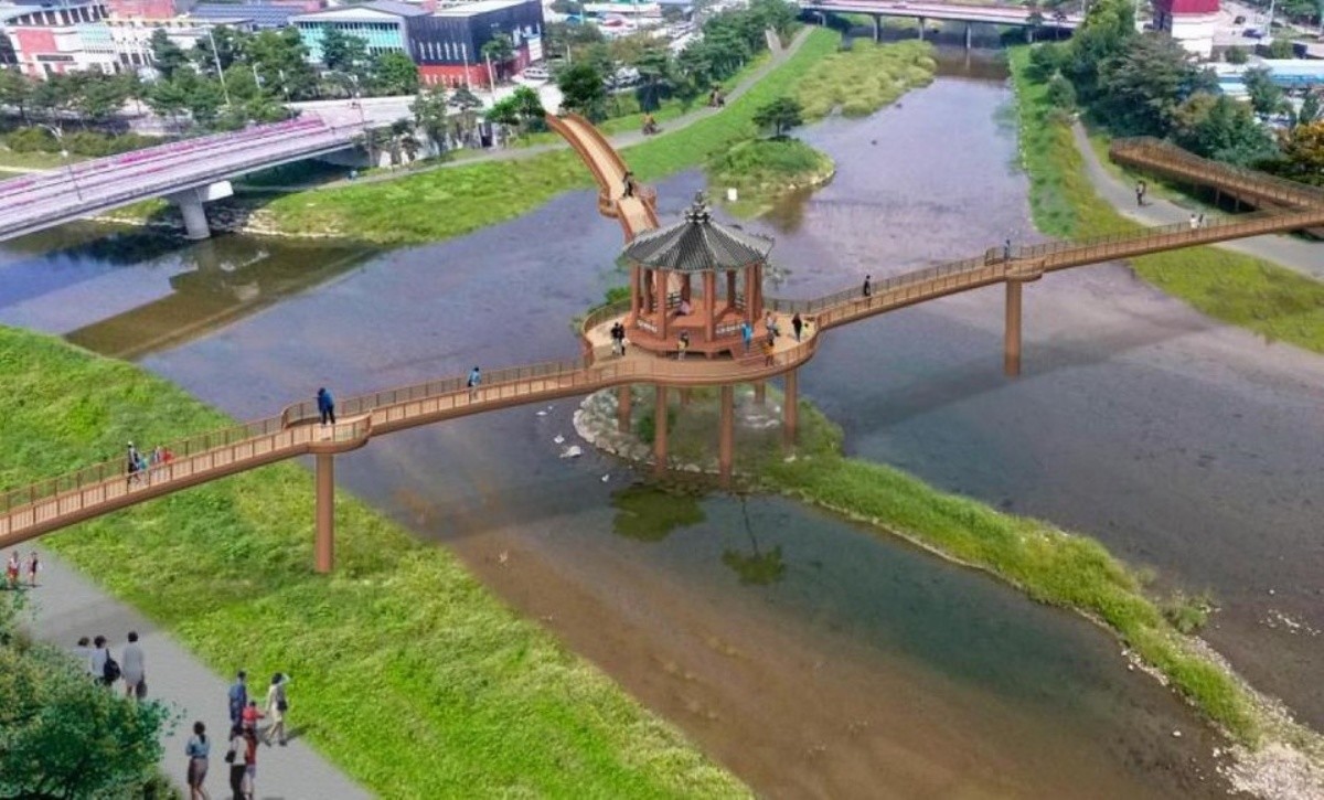 충북 괴산군 동진천·성황천 종합관광활성화사업(행복스테이플랫폼) 에코브릿지 조감도 / 괴산군 제공