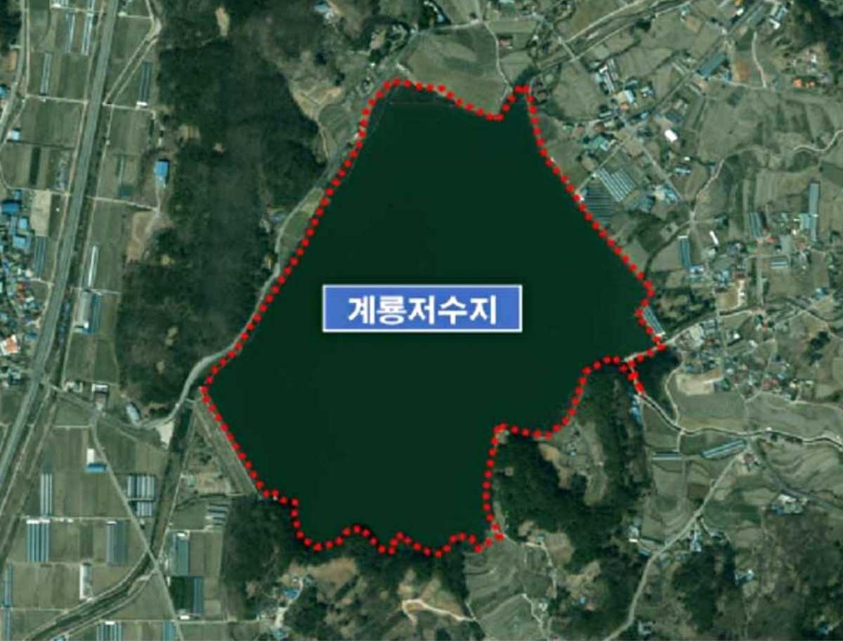 계룡저수지 위성 사진. / 공주시 제공