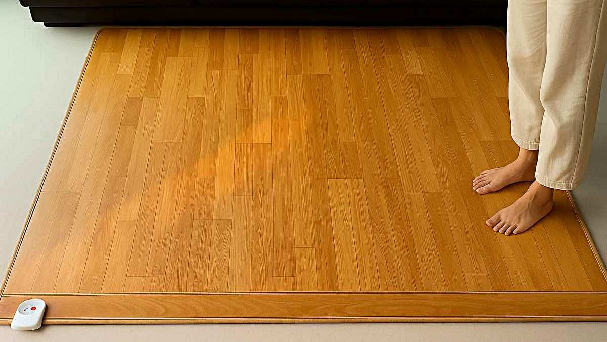 일반 가정집 거실의 전기 장판. 기사 내용 토대로 AI툴 활용해 제작한 자료사진.