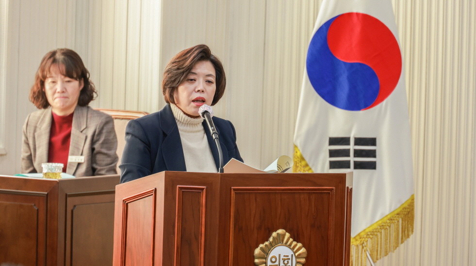 신계용 과천시장 과천시의회 시정연설 모습. / 과천시