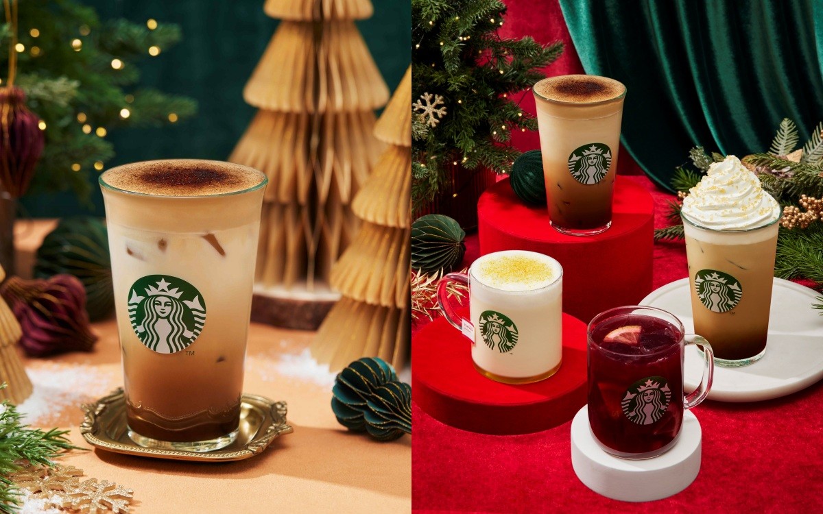 스타벅스, ‘윈터 스카치 바닐라 라떼'(왼쪽), 스타벅스의 크리스마스 프로모션 음료(오른쪽) / 스타벅스 코리아 제공