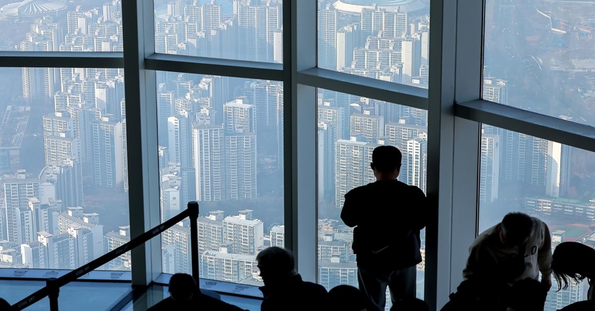 송파구 롯데월드타워에서 바라본 아파트 단지 / 뉴스1