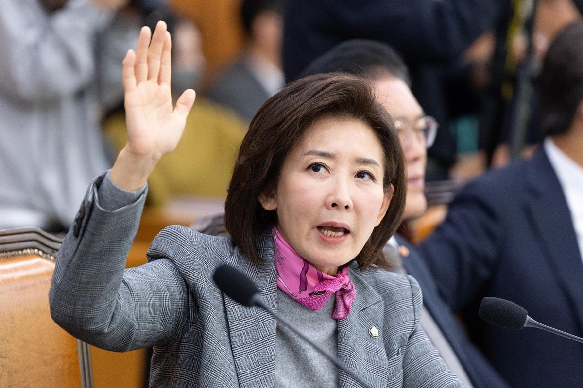 3일 서울 여의도 국회에서 열린 제429회 국회 법제사법위원회 제16차 전체회의에서 나경원 국민의힘 의원이 의사진행 발언권을 신청하고 있다. / 뉴스1