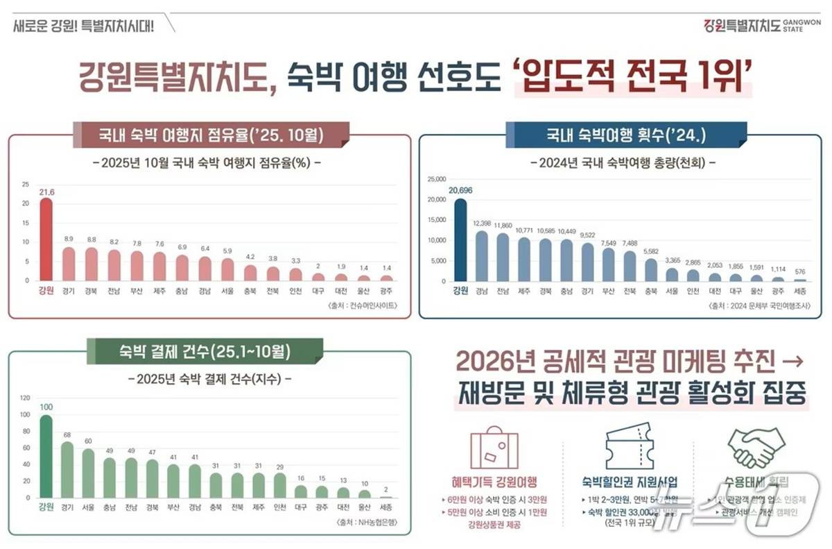 숙박 여행 선호도 조사 결과 / 강원도 제공, 뉴스1