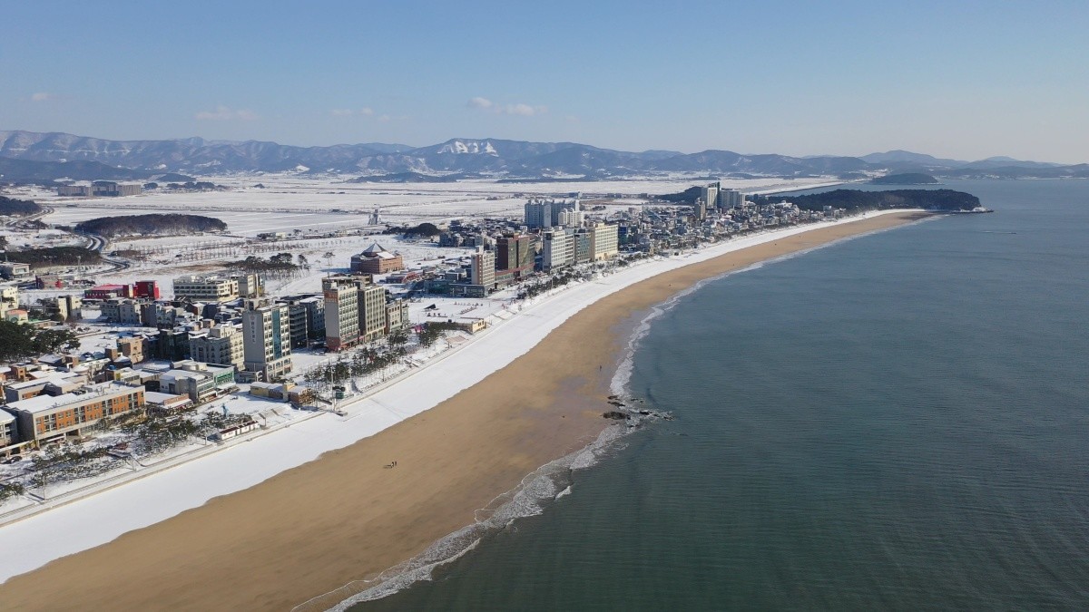 대천해수욕장 설경 / 보령시