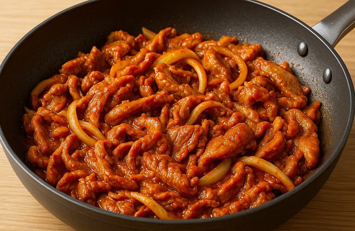 한국인들이 좋아하는 '국민 반찬' 제육볶음 모습. 기사 이해를 돕기 위해 AI를 활용해 제작한 자료 사진입니다. 실제 모습과 다소 차이가 있을 수 있습니다.