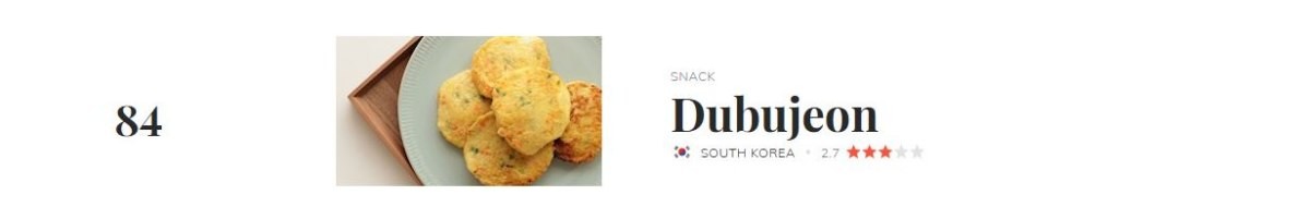 '세계 최악의 음식 100선' 84위에 오른 한국음식, '두부전' / 테이스트 아틀라스 제공