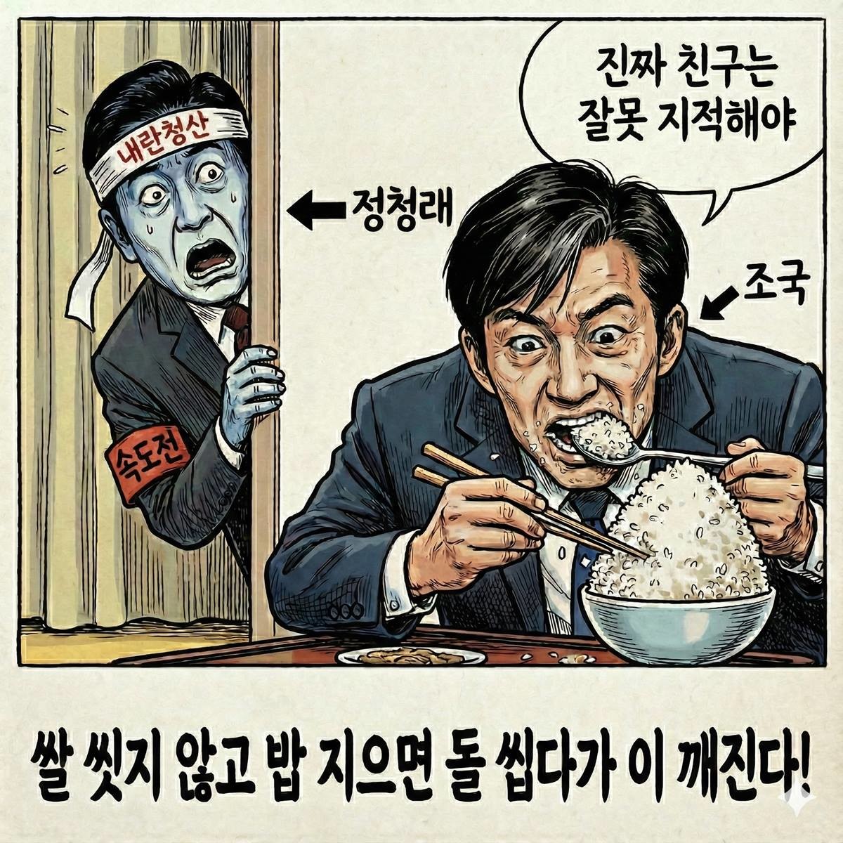 [만평] 조국 대표 발언 관련 만평 이미지 / 위키트리