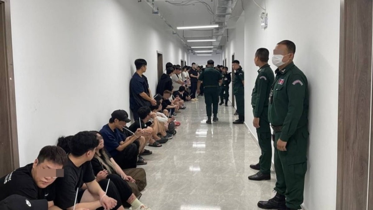 캄보디아 범죄단지서 검거된 한국인 피싱범들. / 경찰청 제공, 연합뉴스