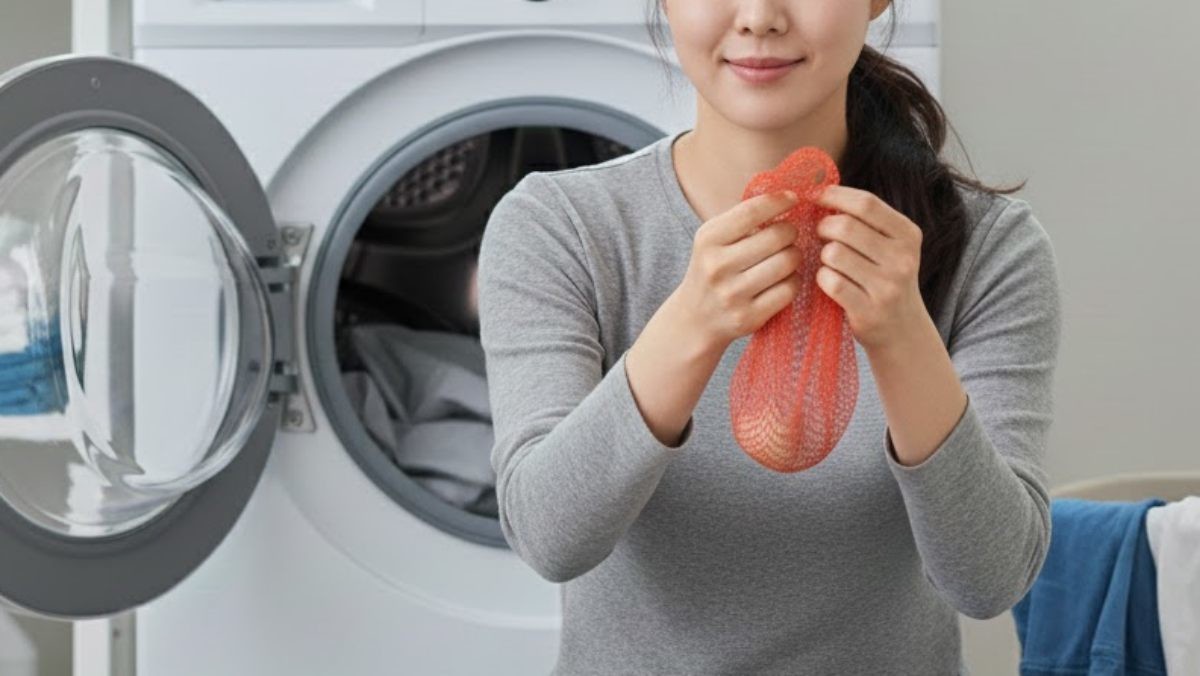 양파망을 들고 있는 사람. 기사 내용을 바탕으로 AI가 생성한 자료사진.