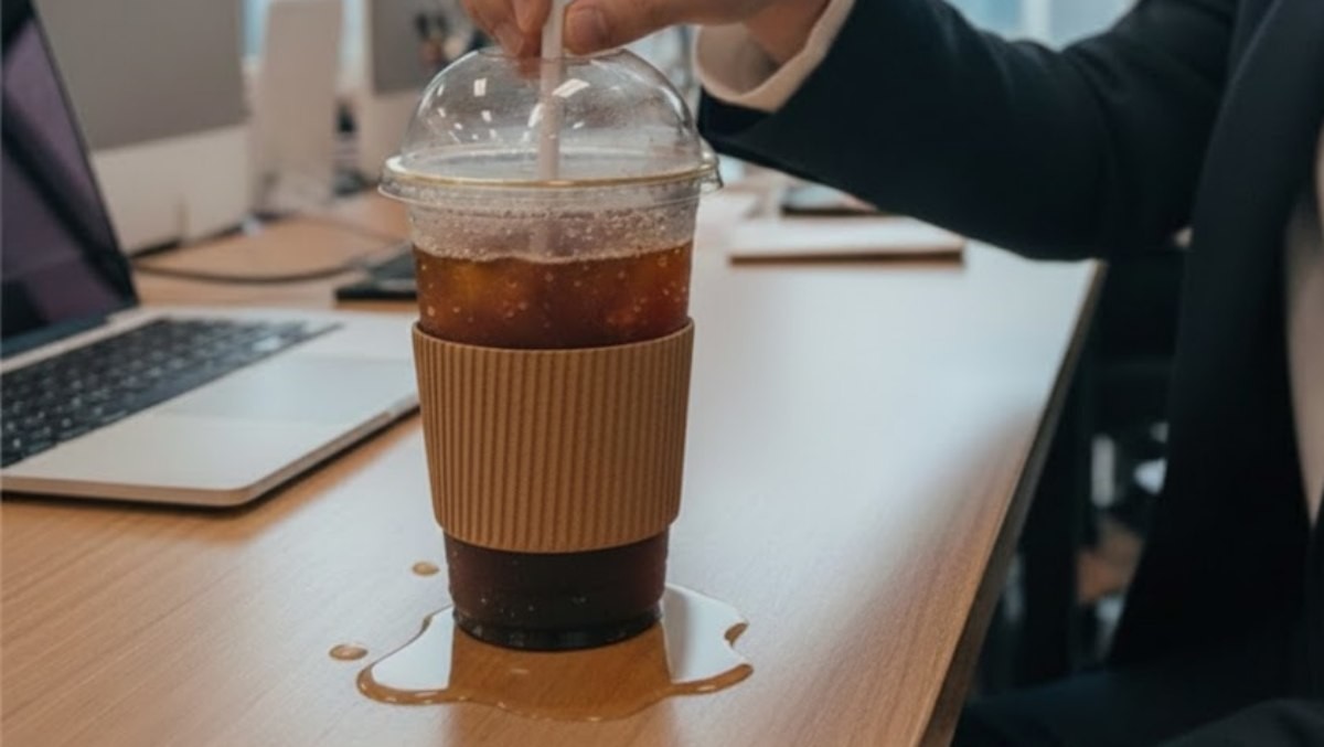 결로 현상이 생긴 아이스 음료. 기사 내용을 바탕으로 AI가 생성한 자료사진.