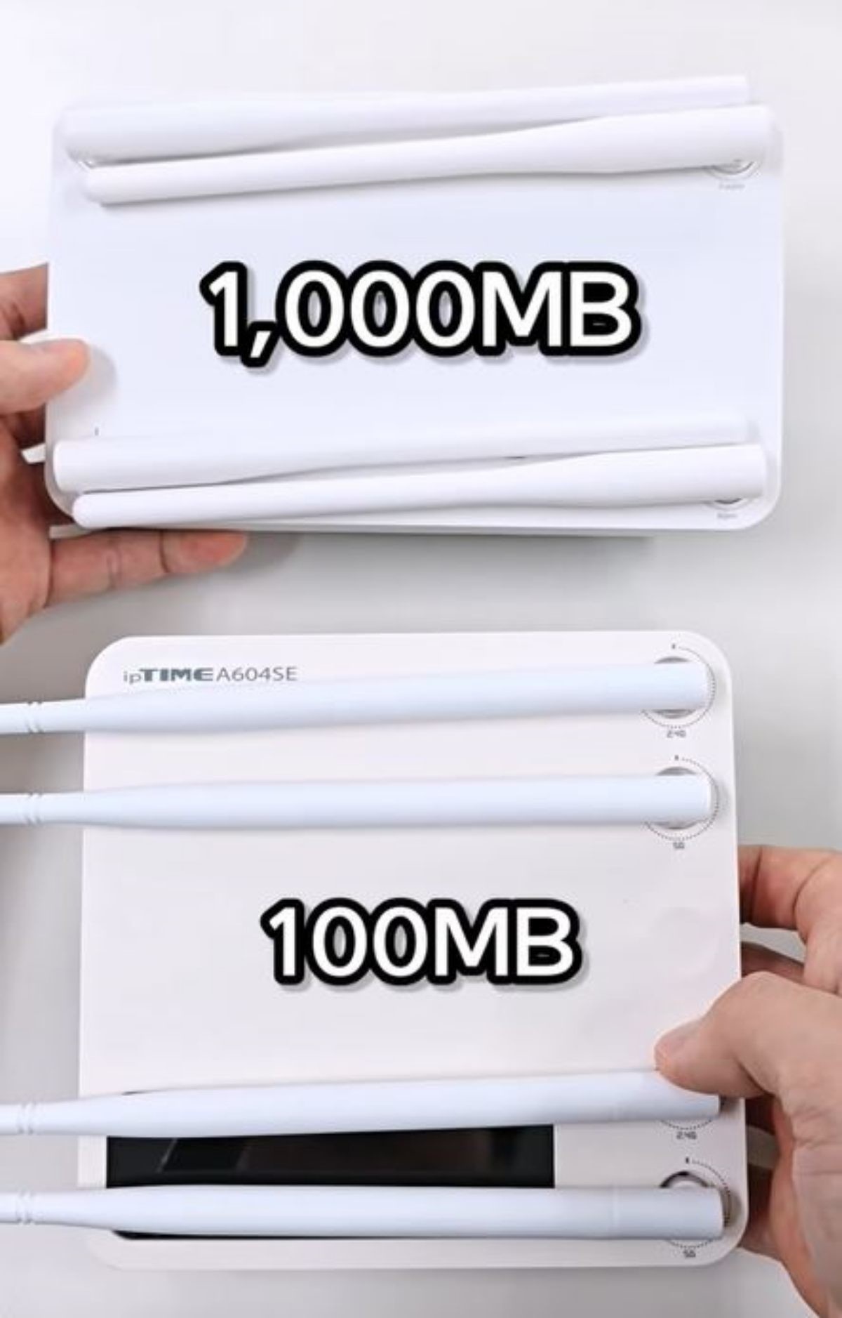 최대 1기가 넘게 지원한다고 했던 공유기들의 실제 지원되는 인터넷 속도. / 유튜브 '1분미만'