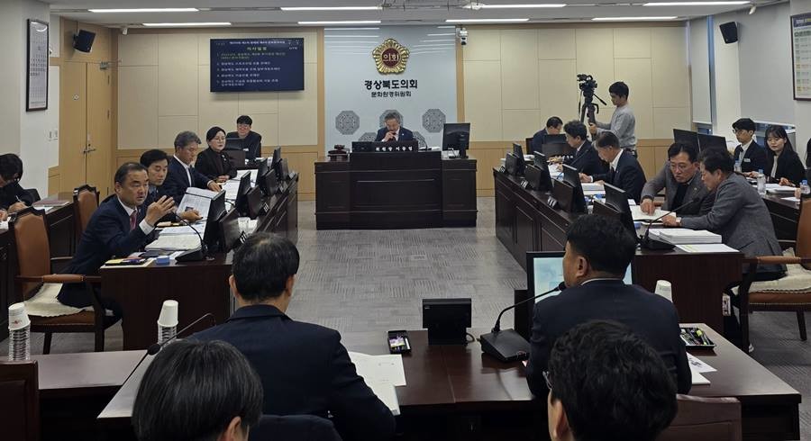 경상북도의회 문화환경위원회 회의 모습/경북도의회