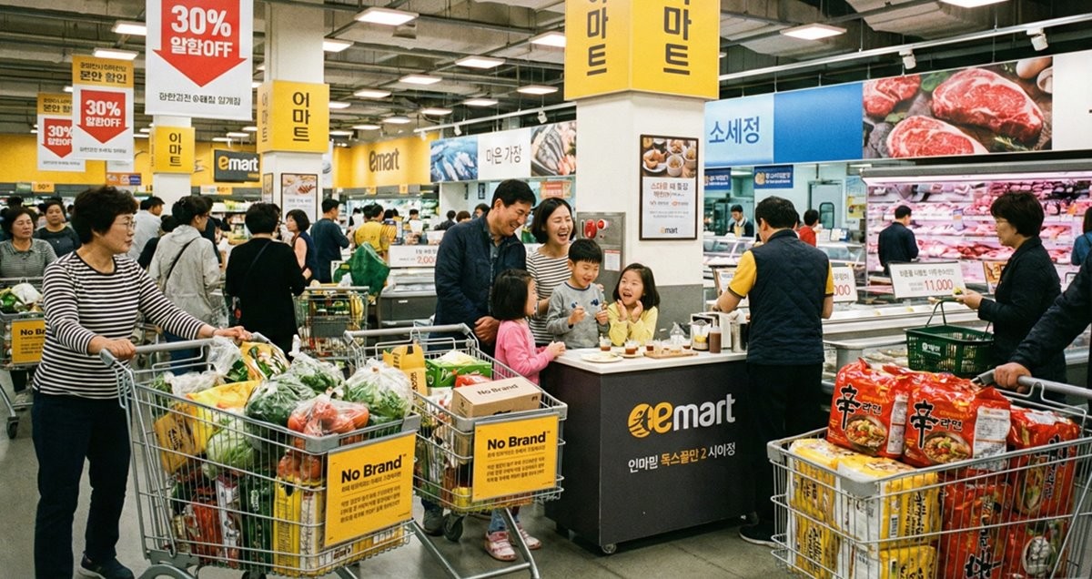 기사 이해를 돕기 위해 AI로 생성한 이마트 매장 내부 전경