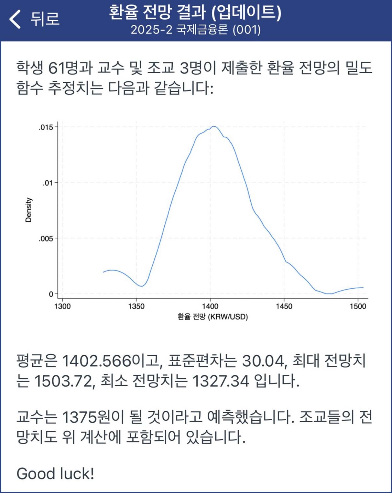 서울대 경제학부에서 국제금융론을 가르치는 교수가 학생들을 대상으로 내부망에 직접 올린 것으로 추정되는 글. / 에펨코리아