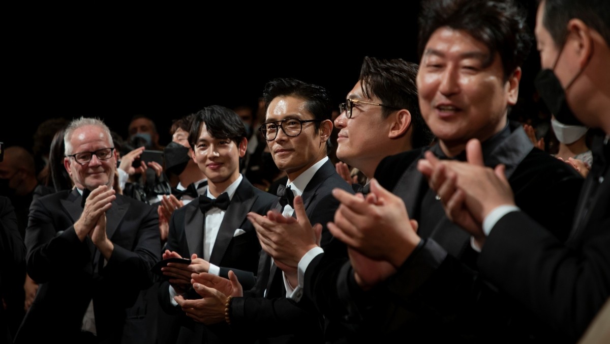 지난 2021년 영화 '비상선언'으로 칸 영화제에 참석한 배우 임시완, 이병헌, 송강호 / 뉴스1