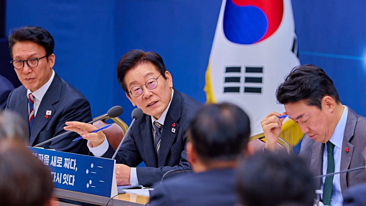 이재명 대통령이 지난 12일 세종시 정부세종컨벤션센터에서 열린 국토교통부 업무보고에서 발언하고 있다. / 대통령실 제공-뉴스1