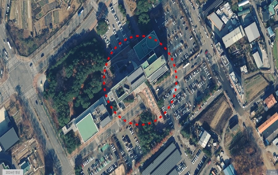 달성군청 하늘정원 조성사업 위치도.