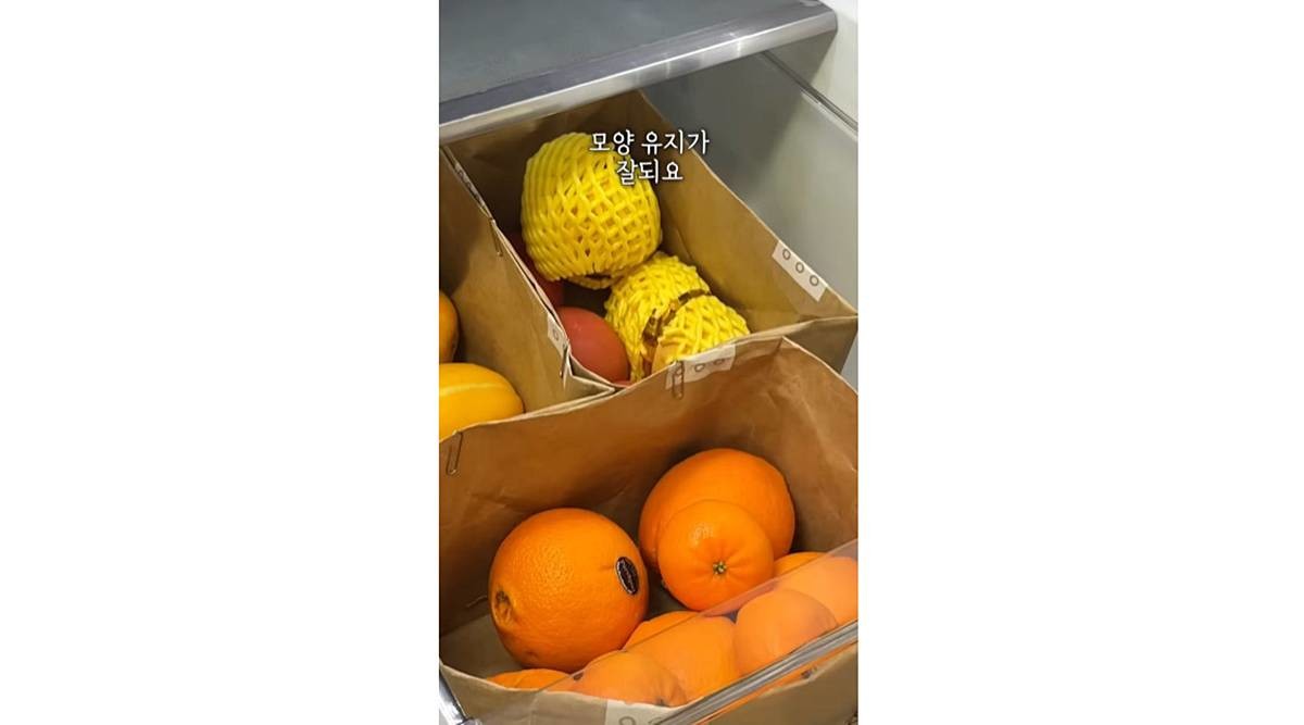 미니 사이즈 다이소 쇼핑백으로 냉장고 정리하기 / 유튜브 '하루살림'