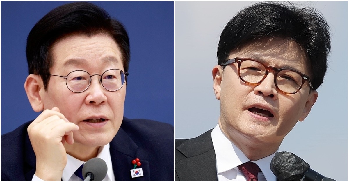 이재명 대통령(왼쪽)과 한동훈 전 국민의힘 대표. / 연합뉴스, 뉴스1