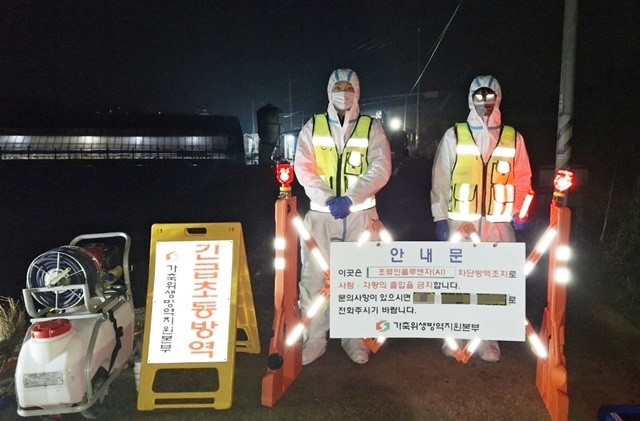 나주시가 고병원성 조류인플루엔자 항원 검출에 따라 출입 통제 등 방역 조치를 시행하고 있다.