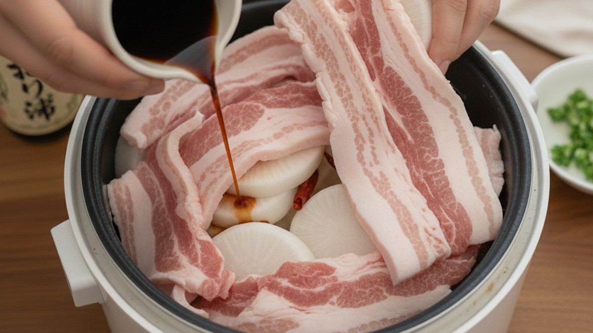 밥솥으로 만드는 무조림 AI 이미지