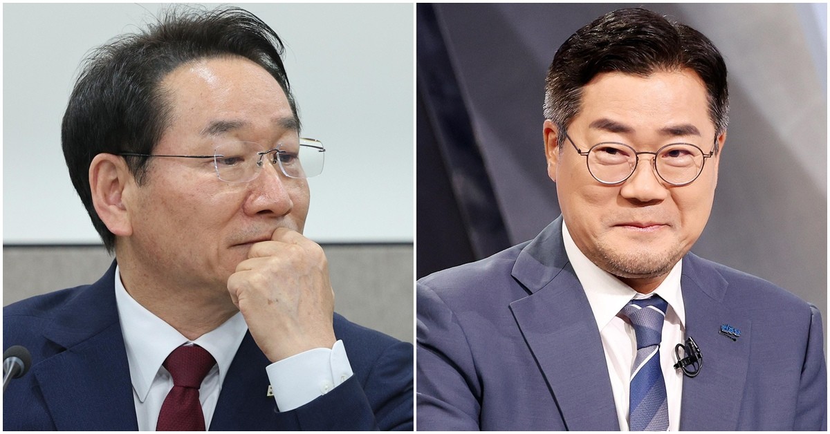 유정복 인천시장(왼쪽)과 박찬대 더불어민주당 의원. / 뉴스1