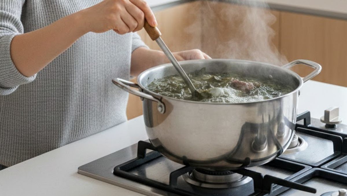 미역국을 끓이는 모습의 자료사진. AI가 생성한 자료사진.