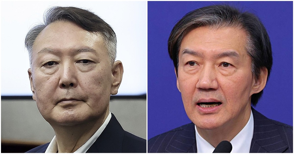 윤석열(왼쪽) 전 대통령과 조국 조국혁신당 대표. / 뉴스1