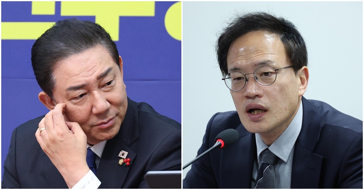 김병기(왼쪽) 더불어민주당 원내대표와 같은 당 박주민 의원. / 뉴스1