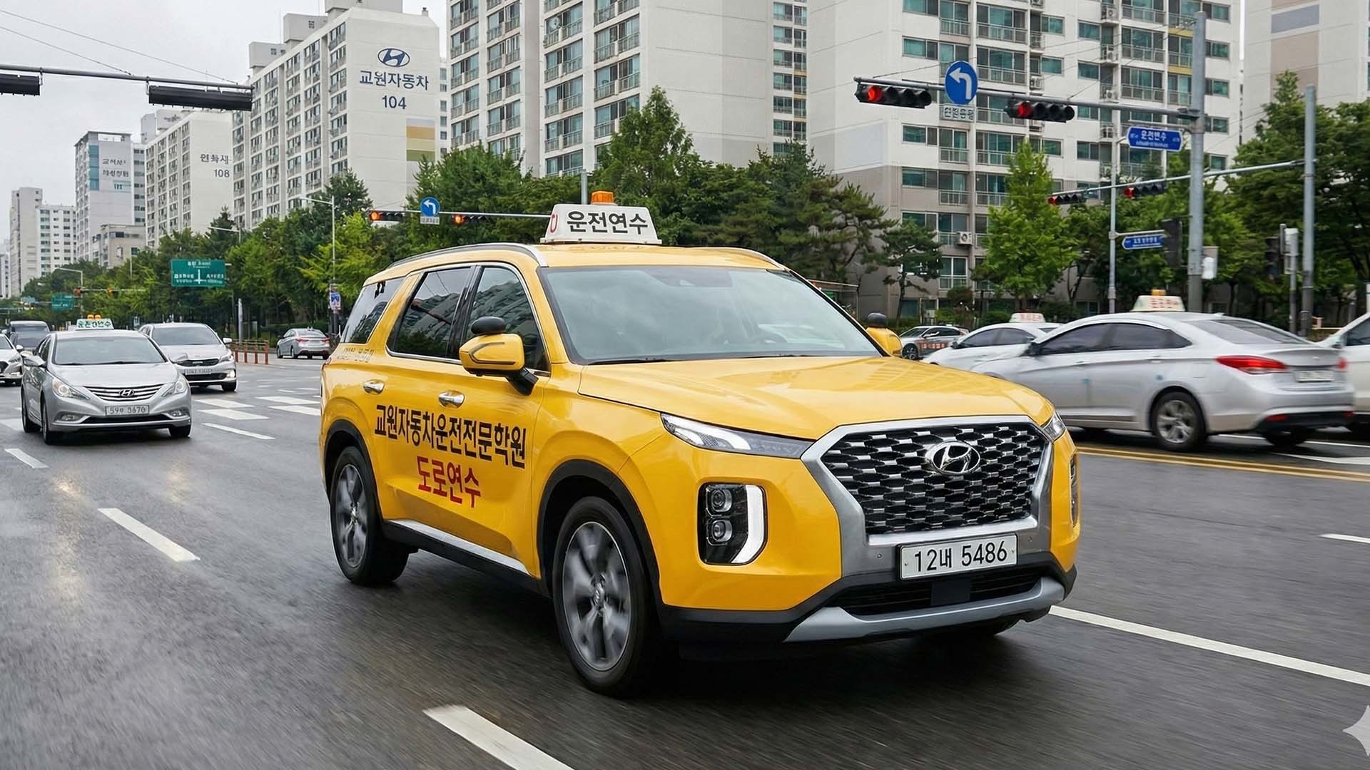 생성형 AI로 제작한 대형 SUV 도로 연수 차량.