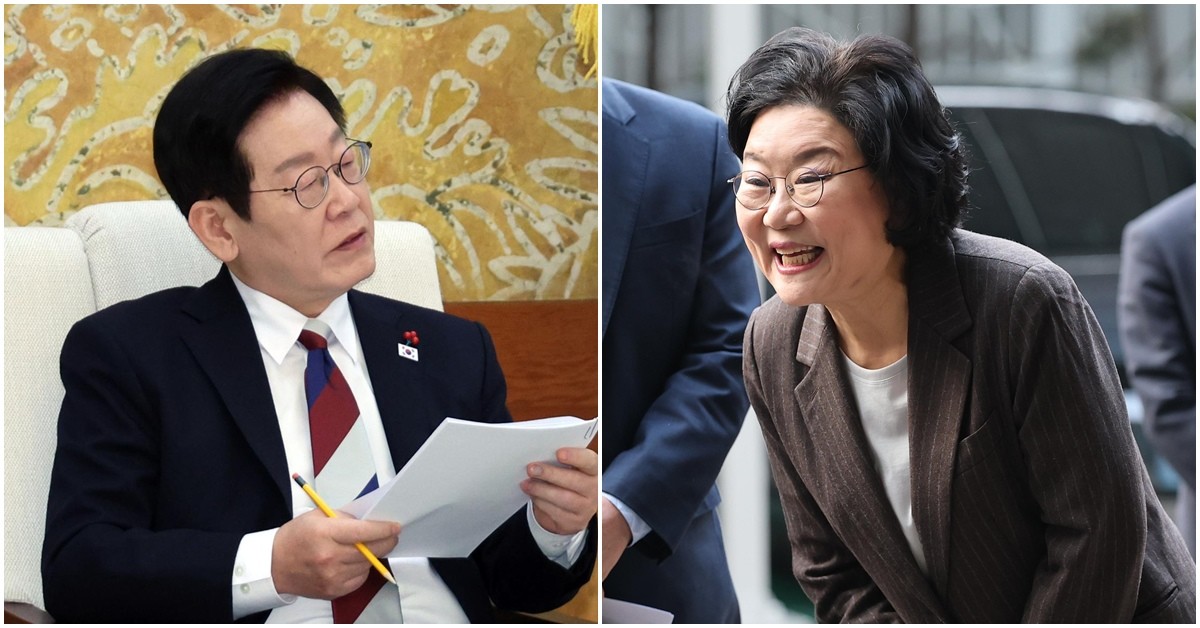 이재명(왼쪽) 대통령과 이혜훈 기획예산처 장관 후보자. / 뉴스1