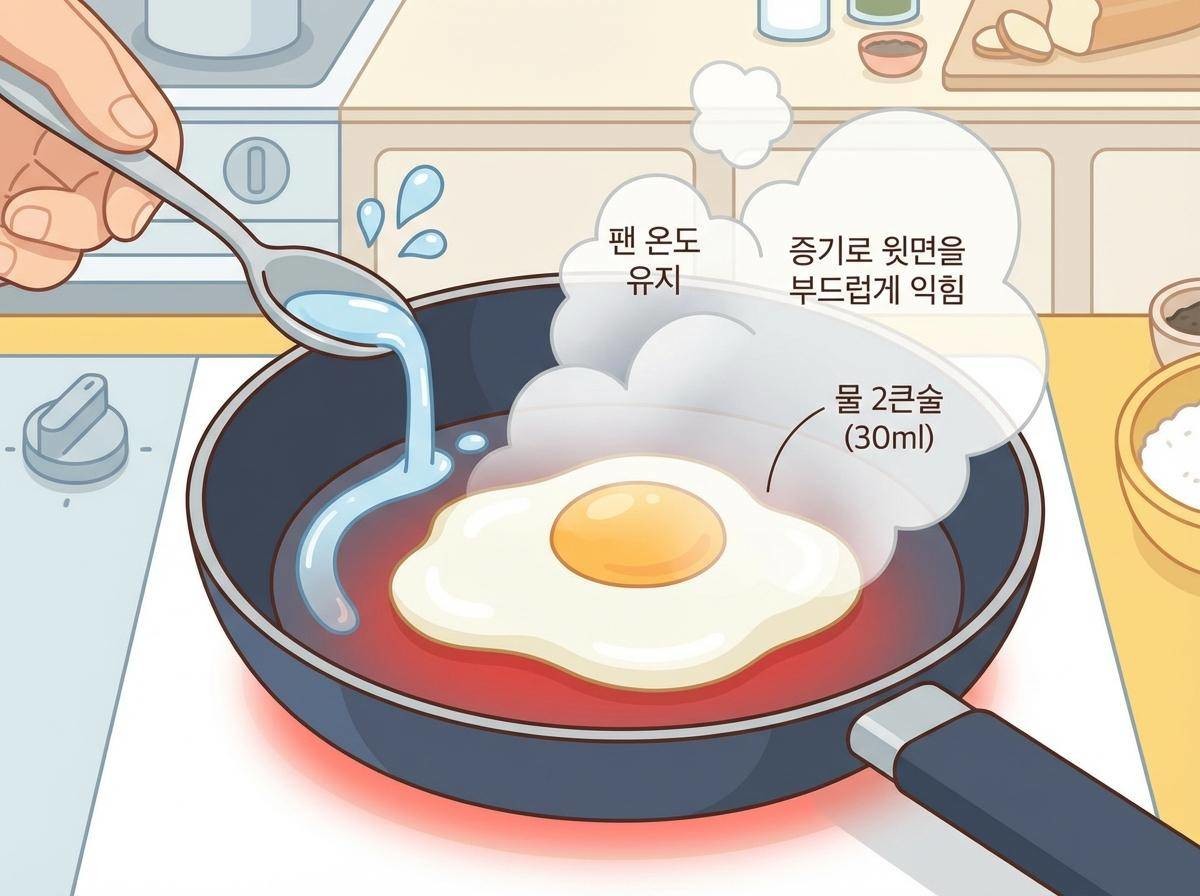 '계란후라이 뒤집지 않고 조리하기' 기사 내용을 바탕으로 제작한 자료사진.