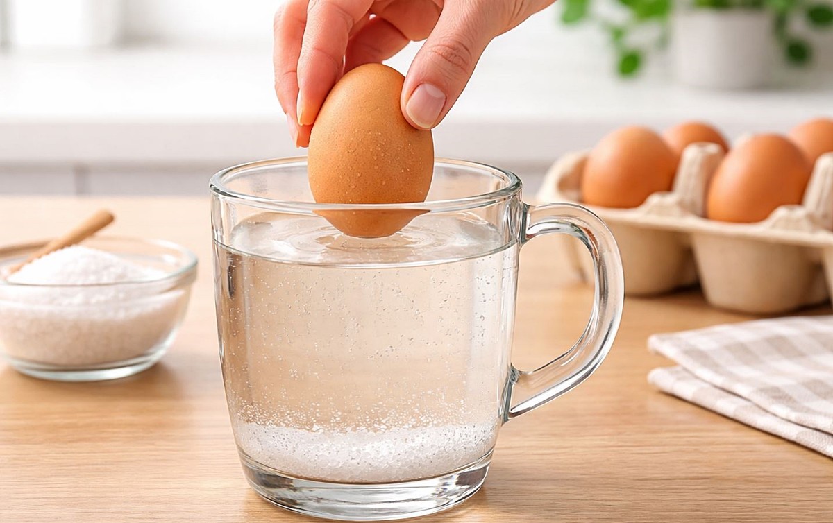 계란을 소금물에 넣는 모습. 기사 이해를 돕기 위해 AI를 활용해 제작한 자료 사진입니다.