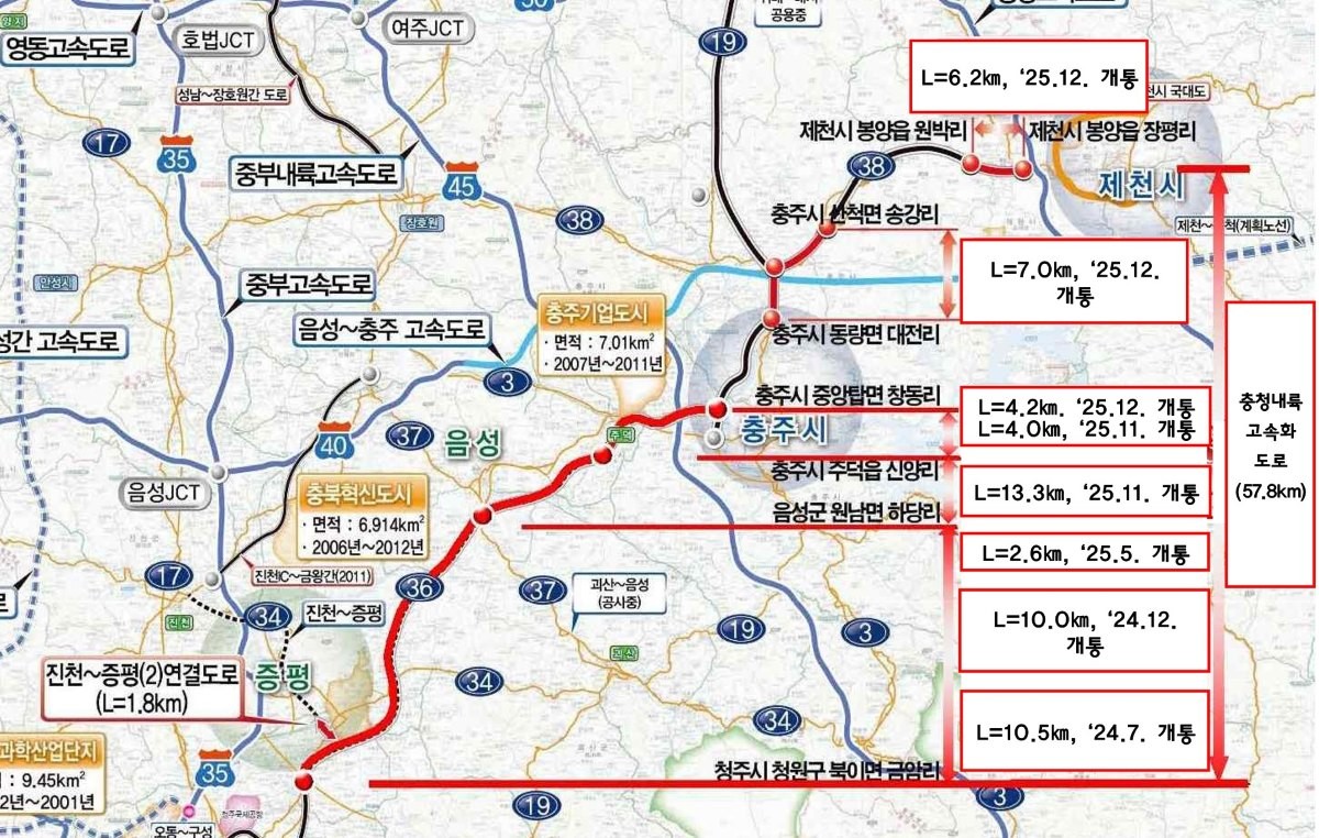충청내륙고속화도로 위치도 / 충청북도