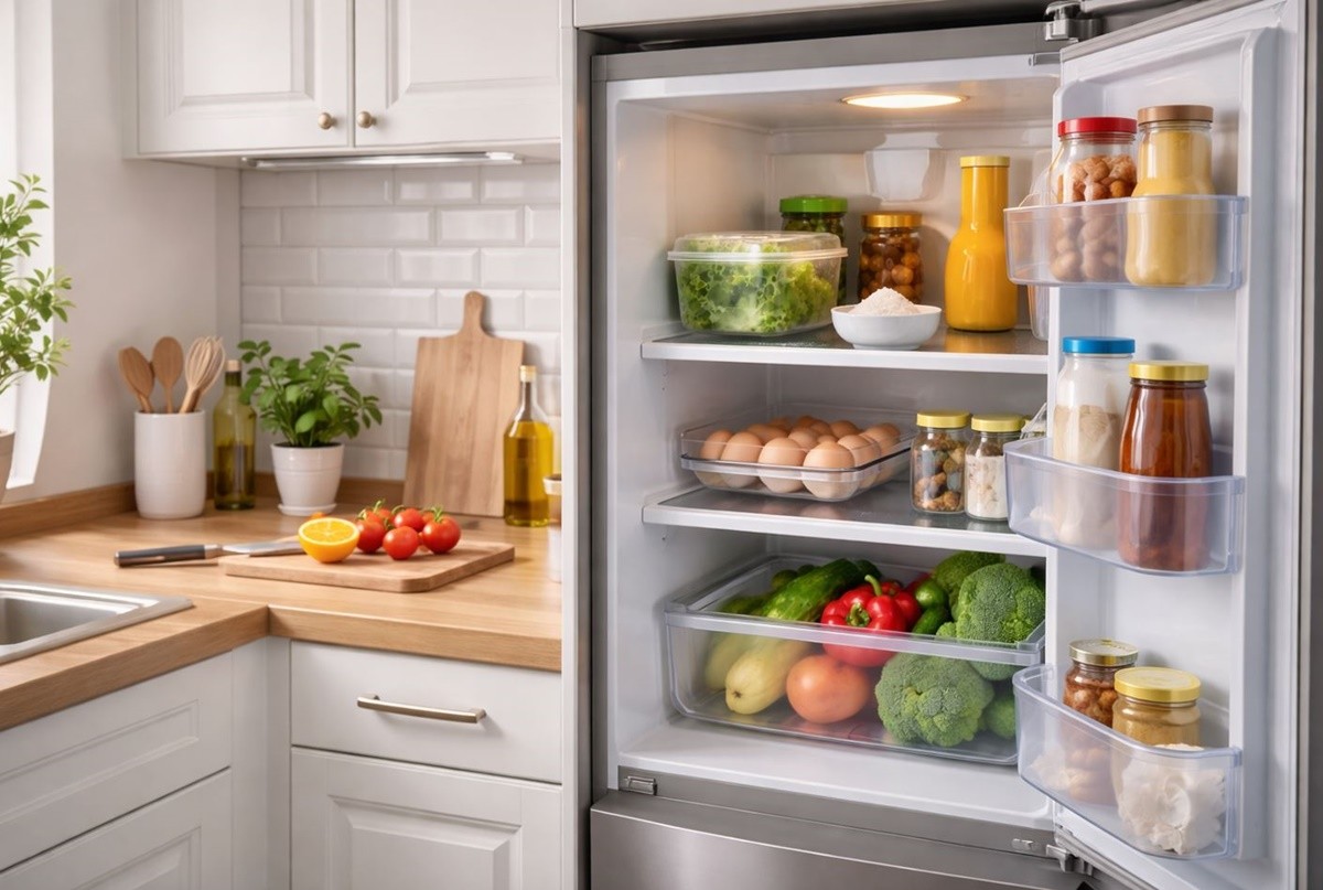 주방에 있는 냉장고 모습. 기사 이해를 돕기 위해 AI를 활용해 제작한 자료 사진입니다.