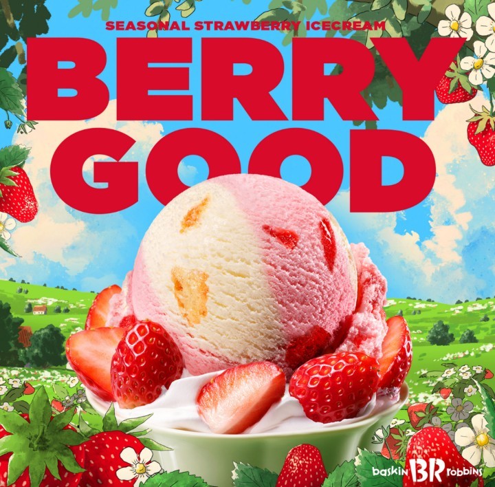 제철 딸기 맛 가득 담은 1월 이달의 맛 '베리 굿' 출시 / SPC 배스킨라빈스 제공