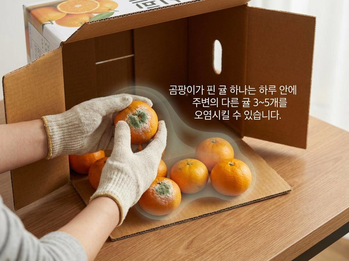 '상한 귤 빨리빨리 골라내기!' 기사 내용을 바탕으로 제작한 자료사진.