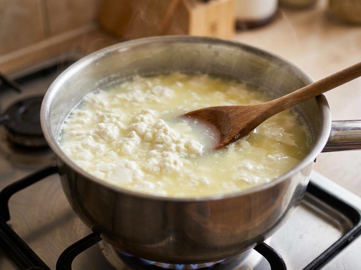 집에서 수제 크림치즈 만드는 과정. 기사 내용을 바탕으로 제작한 자료사진.