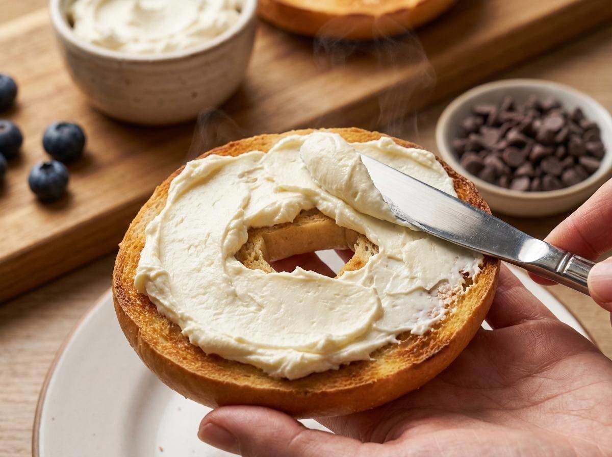 수제 크림치즈 베이글에 발라 먹기. 기사 내용을 바탕으로 제작한 자료사진.