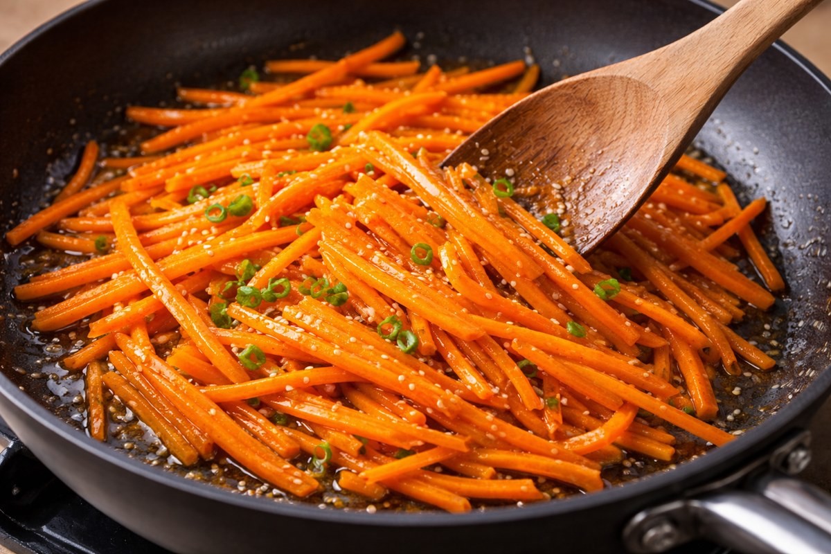 당근을 기름에 볶는 모습. 기사 이해를 돕기 위해 AI를 활용해 제작한 자료 사진입니다.