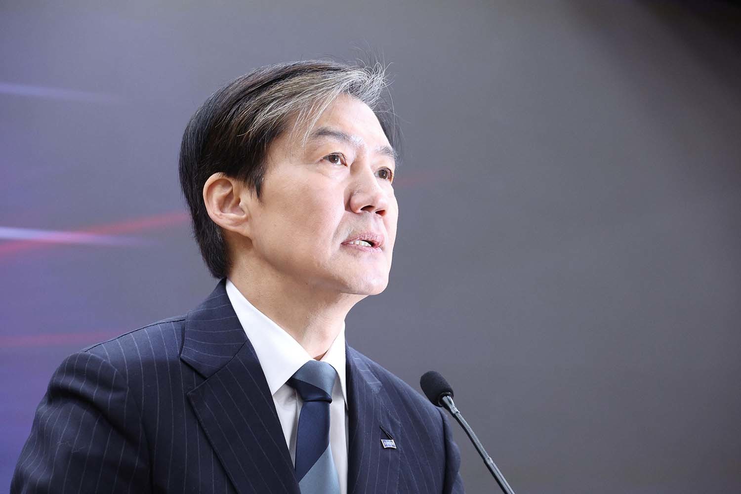 조국 조국혁신당 대표가 4일 서울 여의도 국회 의원회관에서 신년 기자회견을 하고 있다. / 뉴스1