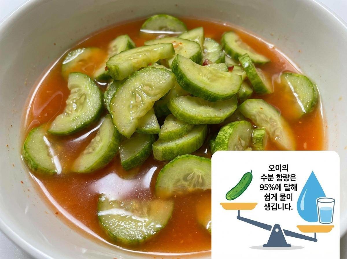 수분이 쉽게 생기는 오이 요리. 기사 내용을 바탕으로 제작한 자료사진.