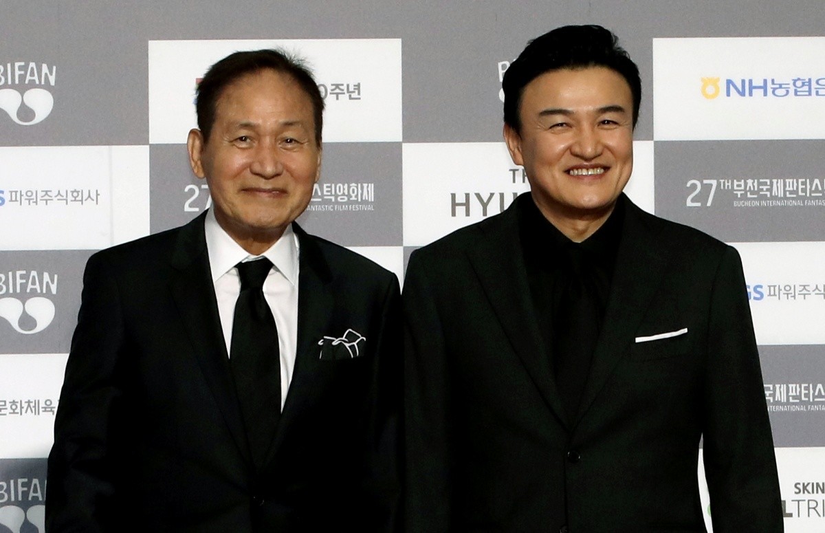 2023년 부천국제판타스틱영화제 개막식 레드카펫 행사 참석한 故안성기와 박중훈 / 뉴스1