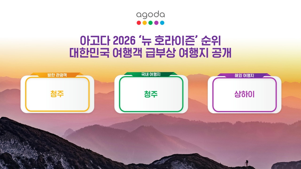 2026 ‘뉴 호라이즌’ 순위…대한민국 여행객 급부상 여행지 공개 / 아고다 제공