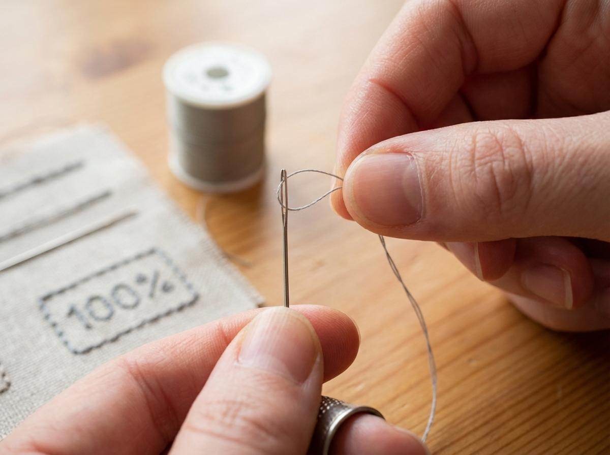 바늘에 실 꿰기. 기사 내용을 바탕으로 제작한 자료사진.