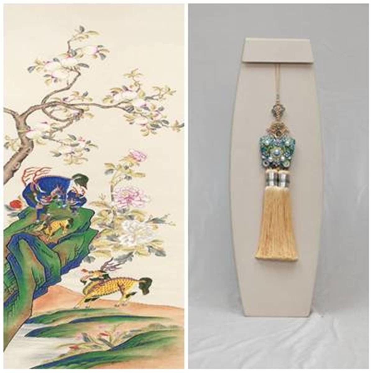 왼쪽부터 이 대통령이 시진핑 주석에게 선물한 기린도, 이 대통령 부부가 시진핑 중국 국가주석의 부인에 선물한 노리개 / 청와대 제공